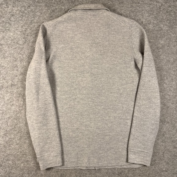 Reiss Jack Shirt Mens XS Gray Overshirt Shacket Oversized Snap Button Wool Knit - Picture 4 of 12